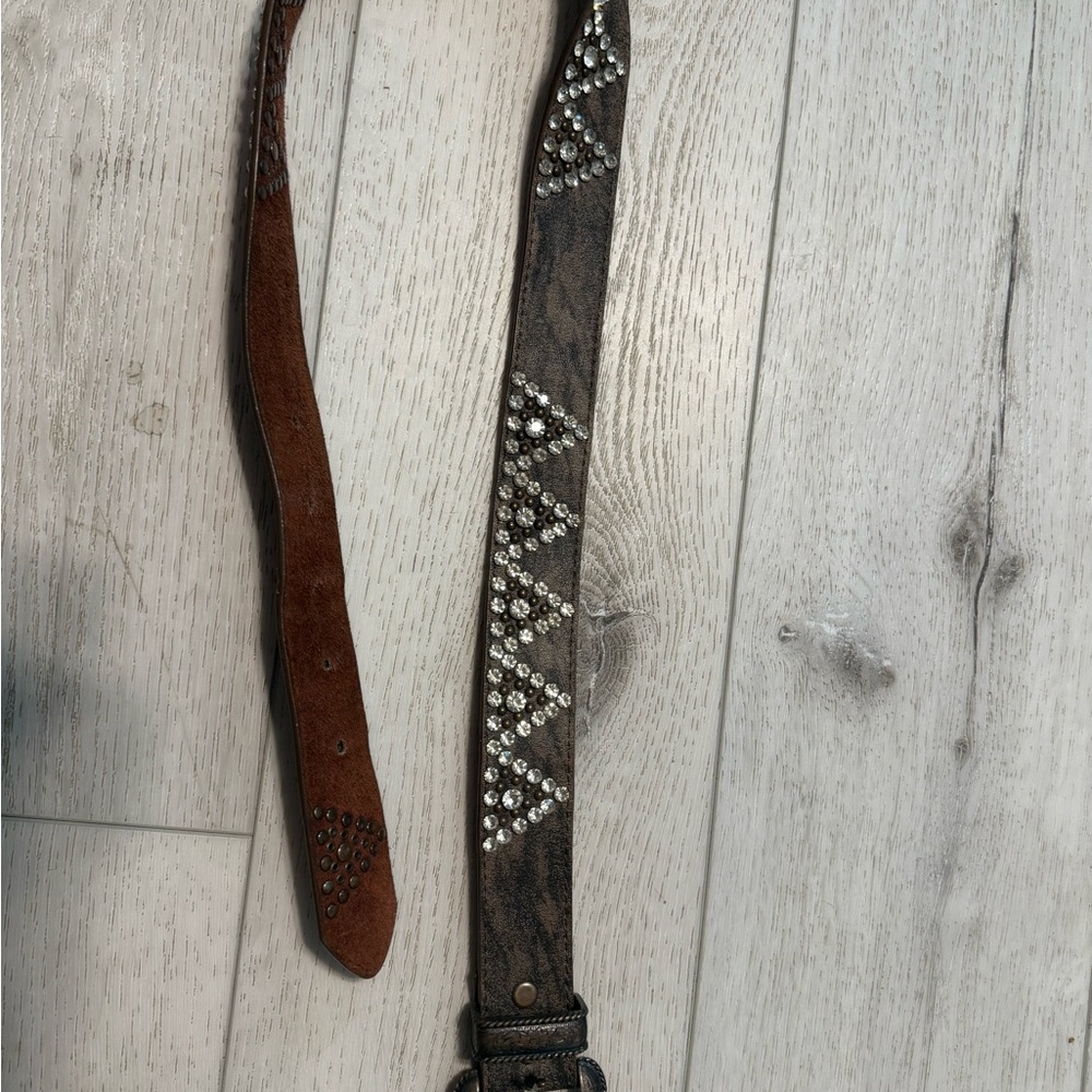 Studded Brown Leather Belt